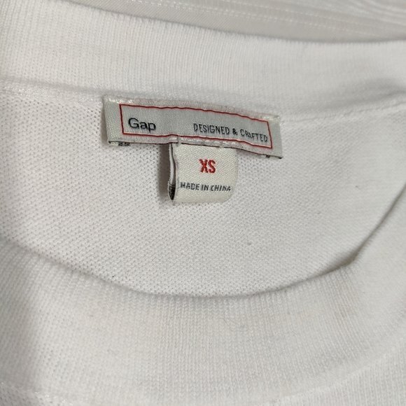 Gap Peplum Top Women X-Small Short Sleeve Blouse White XS - Picture 6 of 7